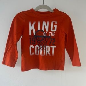 The Children’s Place orange “King of the Court” long sleeve shirt (size: 2T)